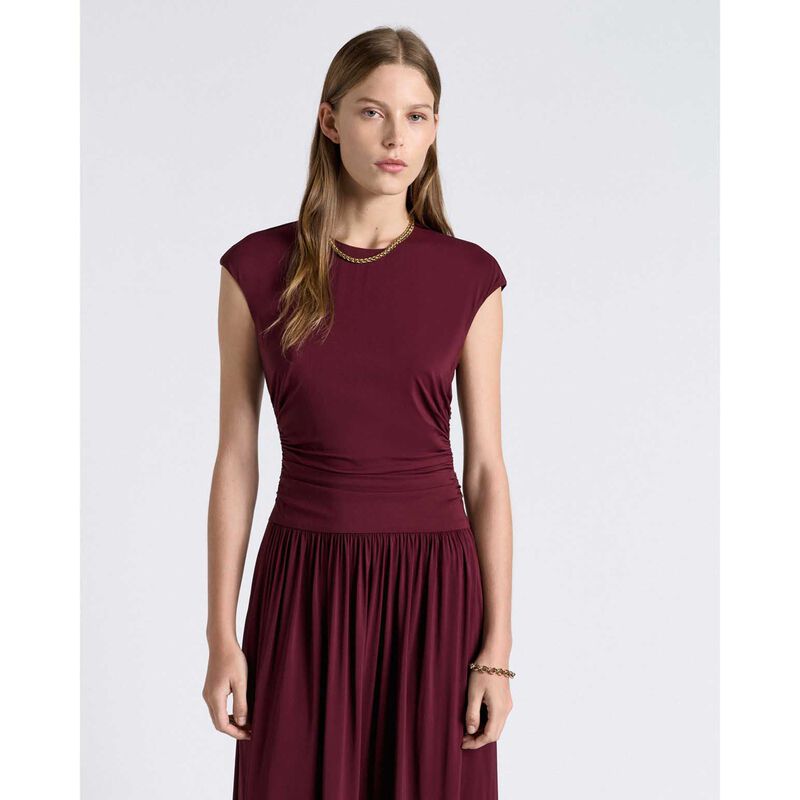 Cue Stretch Viscose Gathered Midi Dress image number 3